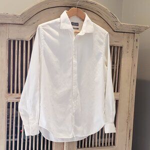 Michael Kors Slim Fit Stretch White Button Down  Shirt Large